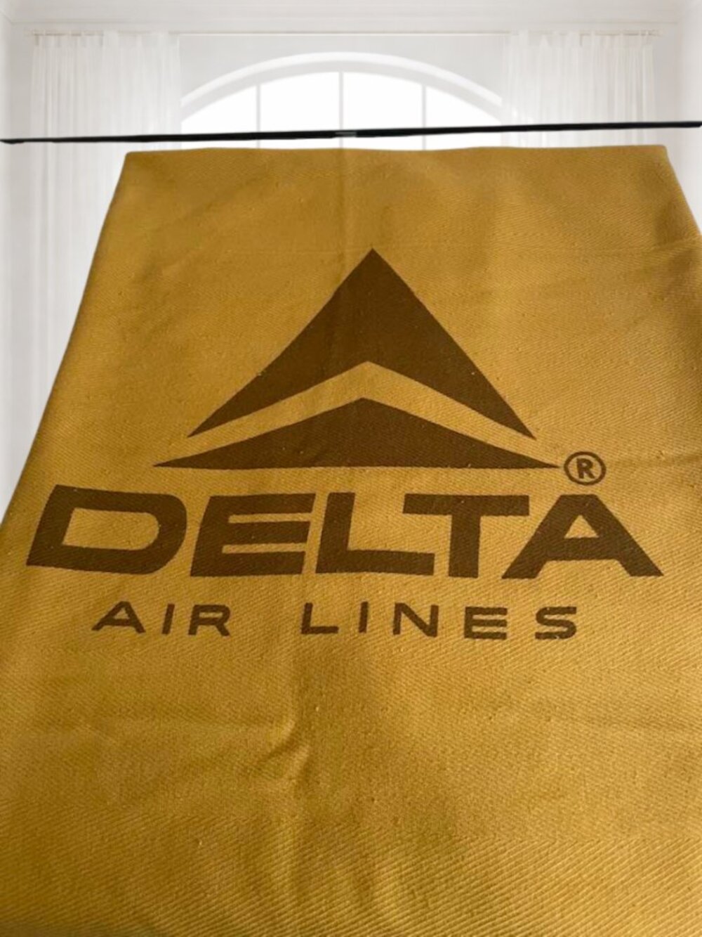 Vintage 1970s Delta Airlines Cabin Passenger Blanket Retro Aviation Decor - Picture 2 of 8